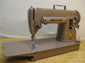 Singer 301 Long Bed sewing machine.  Mocha tan in color. 